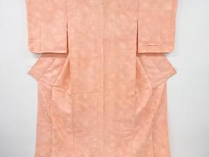 草花模様織り出し一つ紋色無地着物